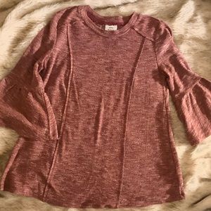 Knox Rose heathered bell sleeve sweater, XS